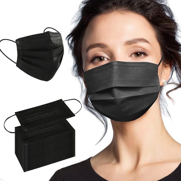 Face Mask 100PCS Adult Black Disposable