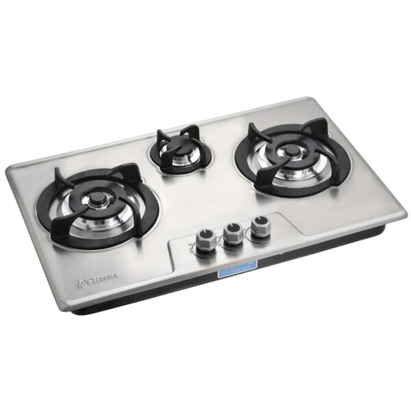 Welcome Hob Steel Round 3 Burner 29" Inches HS-193 - Silver